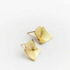 ‘Lines in Motion' Gold Stud Earrings