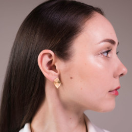 ‘Lines in Motion Gold Stud Earrings