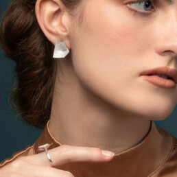 ‘Lines in Motion’ Silver Earrings, Medium