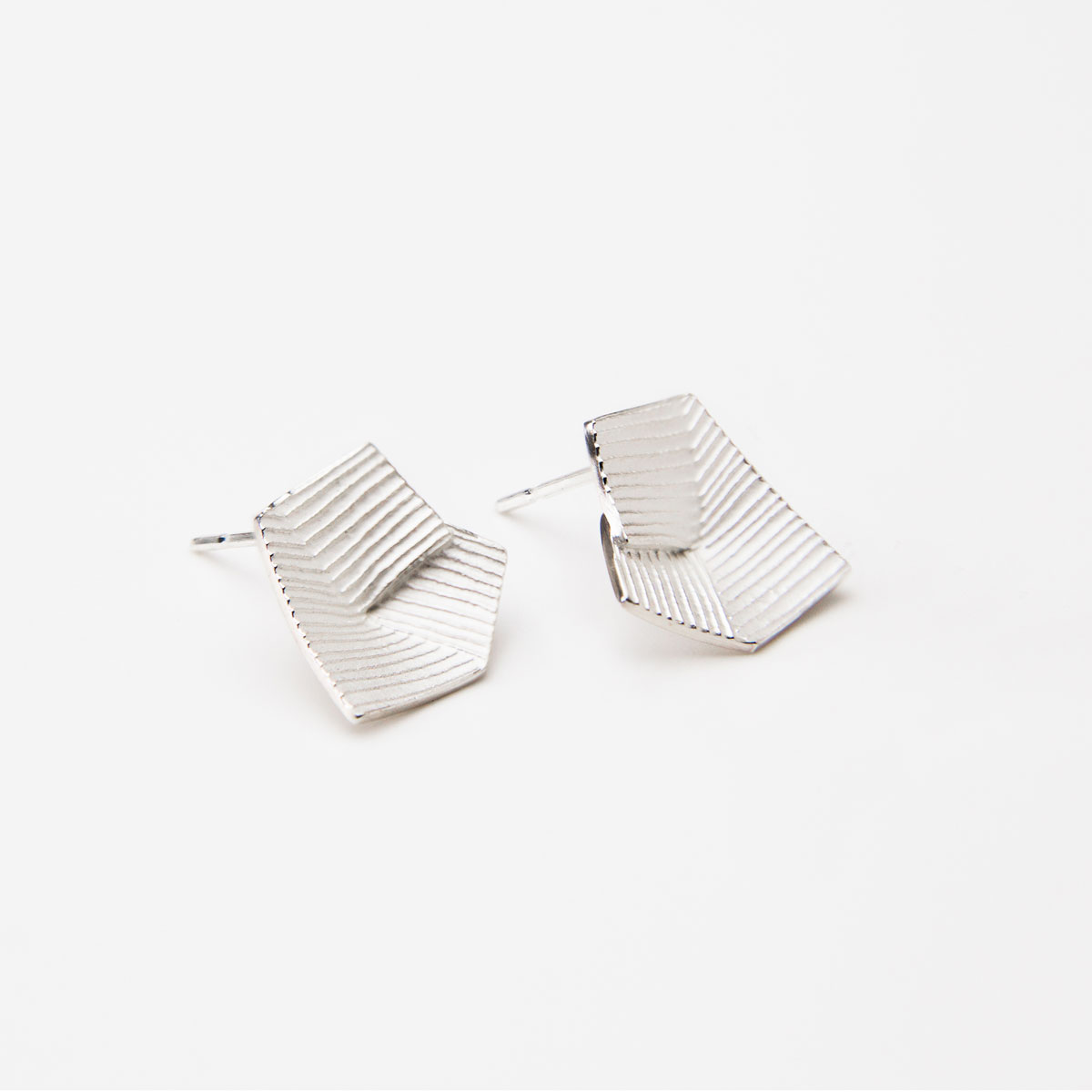 ‘Lines in Motion’ Silver Earrings Small