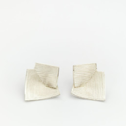 ‘Lines in Motion’ Silver Stud Earrings