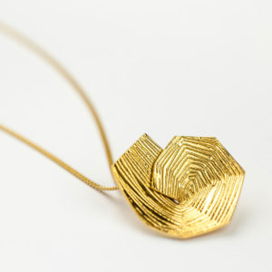 ‘Lines in Motion’ Spiral Gold Pendant