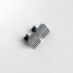 ‘Lines in Motion’ Black Stud Earrings