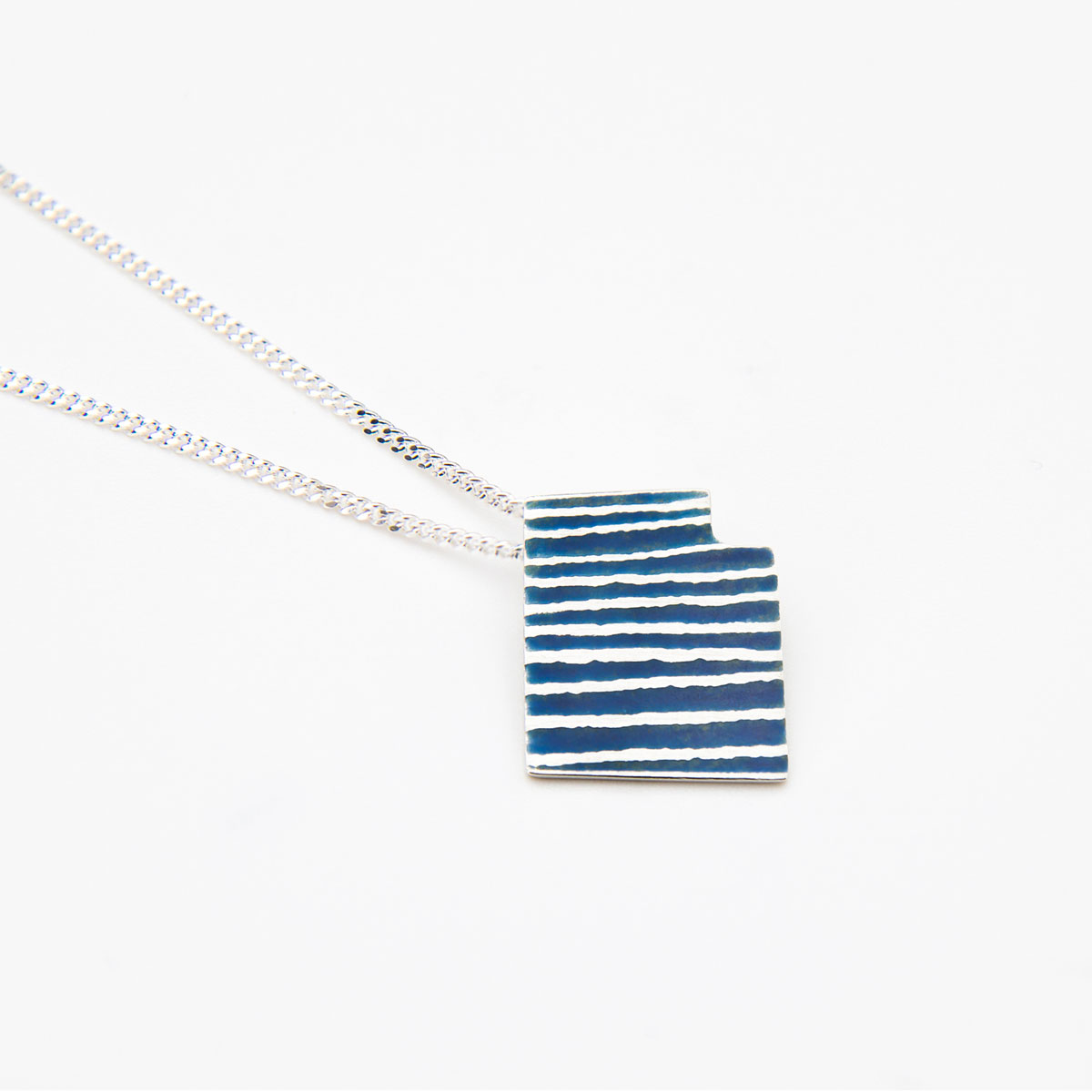 ‘Lines in Motion’ Blue-Grey Pendant, Small