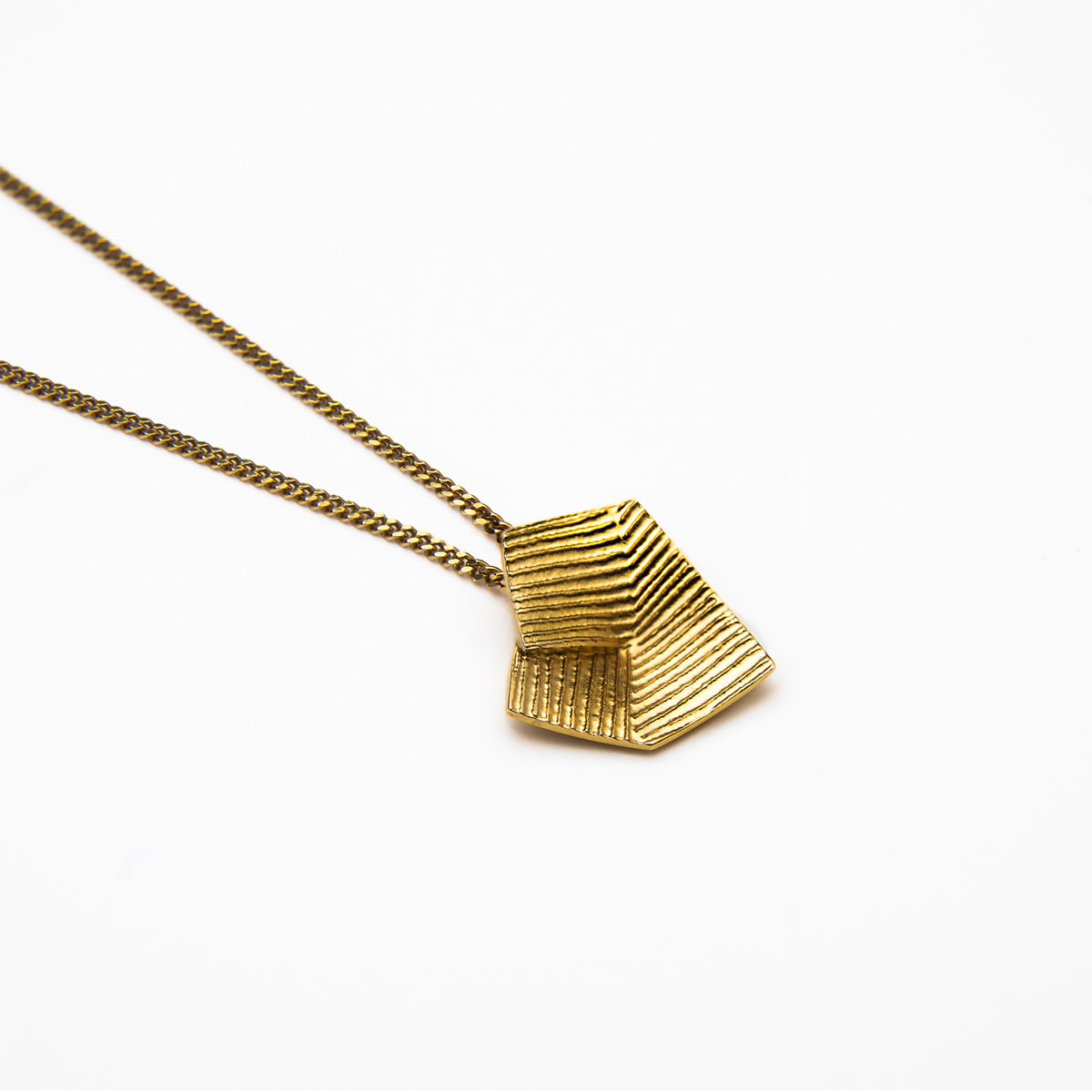 'Lines in Motion' Gold Pendant, Small