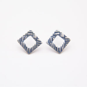 ‘Weave’ Blue-Grey Earrings, Small