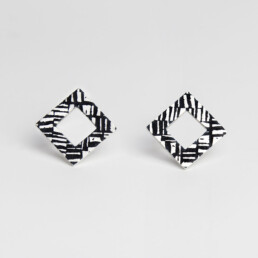 ‘Weave’ Silver and Black Earrings, Large