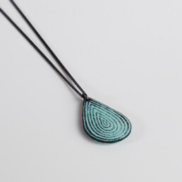 'Lines in Motion' Turquoise Teardrop Pendant