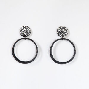‘Weave’ Black Loop Earrings, Large