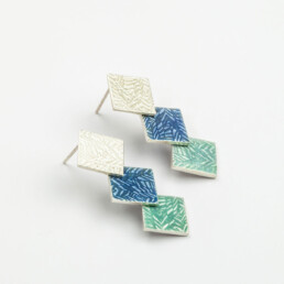‘Weave’ Blue-Grey Triple Drop Earrings