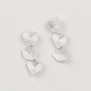 ‘Lines in Motion’ Silver Triple Drop Earrings