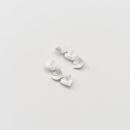 ‘Lines in Motion' Silver Triple Drop Earrings