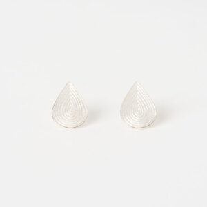 ‘Lines in Motion’ Silver Teardrop Stud Earrings