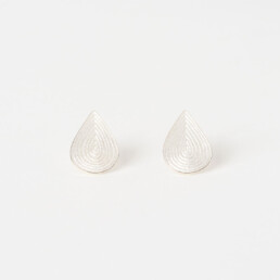 ‘Lines in Motion’ Silver Teardrop Stud Earrings