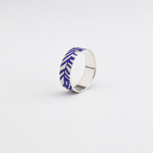 'Weave' Blue and Silver Ring