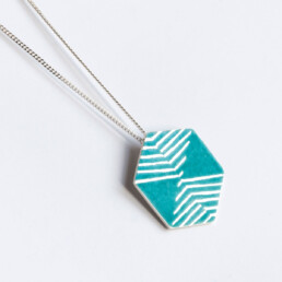 'Weave' Turquoise Hexagonal Pendant, Large