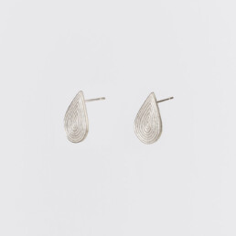 ‘Lines in Motion’ Silver Teardrop Earrings