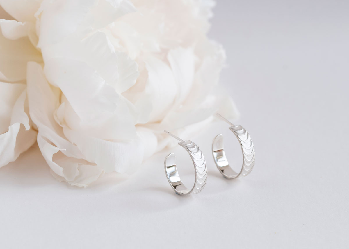 ‘Finesse’ Silver Hoop Earrings, Small