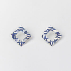 ‘Weave’ Blue-Grey Earrings, Medium