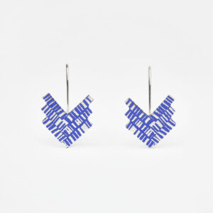 ‘Weave’ Blue Chevron Hook Earrings