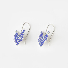 ‘Weave’ Blue Chevron Hook Earrings