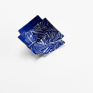 ‘Weave’ Blue Square Brooch