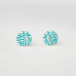 ‘Weave’ Turquoise Circle Stud Earrings, Small