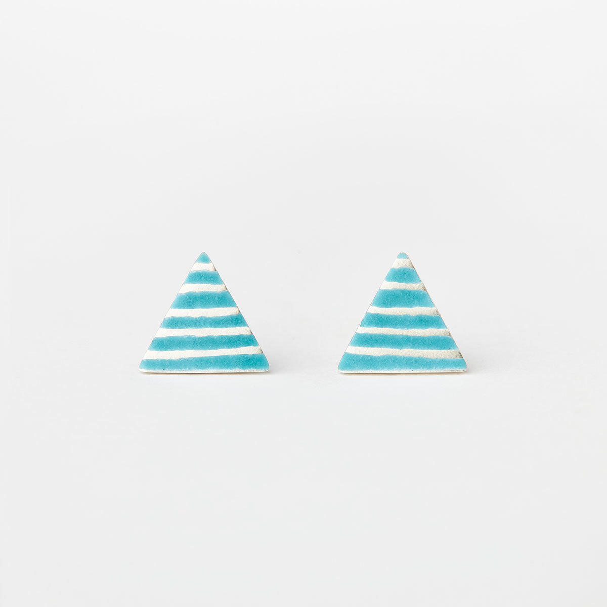 'Weave' Turquoise Triangle Stud Earrings