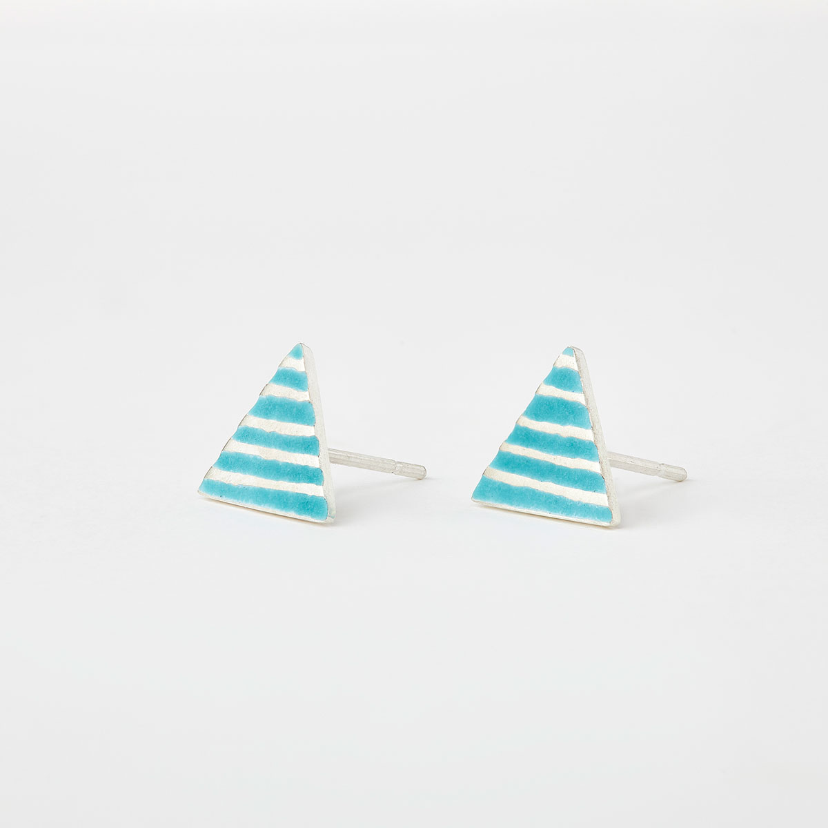 'Weave' Turquoise Triangle Stud Earrings