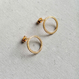 ‘Weave’ Gold Wire Circle Earrings