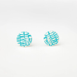 ‘Weave’ Turquoise Circle Stud Earrings