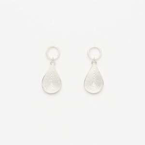 ‘Lines in Motion’ Silver Teardrop Earrings